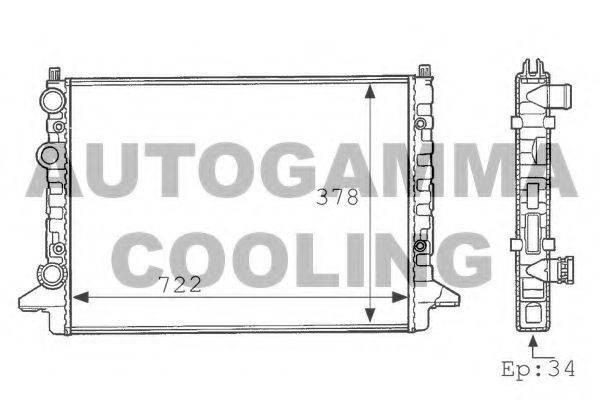 AUTOGAMMA 101077 Радиатор, охлаждение двигателя
