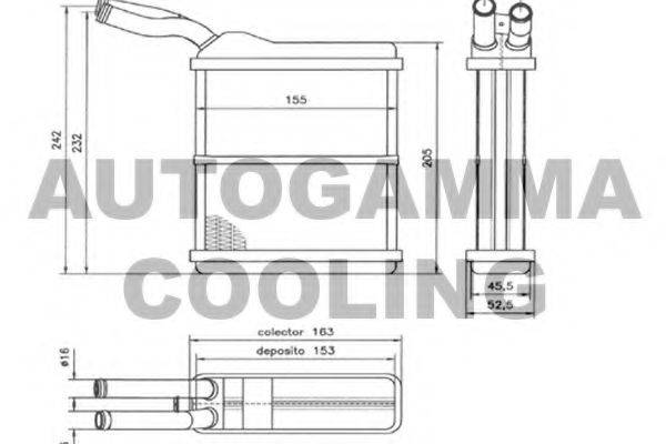 Теплообмінник, опалення салону AUTOGAMMA 103810