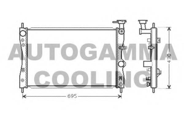 Радиатор, охлаждение двигателя AUTOGAMMA 104554
