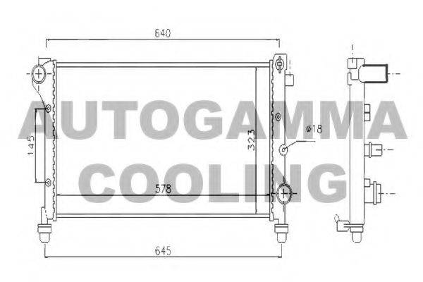 Радиатор, охлаждение двигателя AUTOGAMMA 104637
