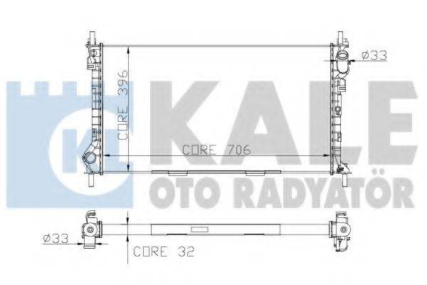Радіатор, охолодження двигуна KALE OTO RADYATOR 174799