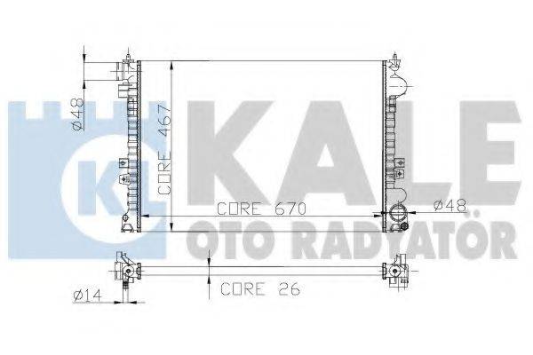 Радіатор, охолодження двигуна KALE OTO RADYATOR 242500