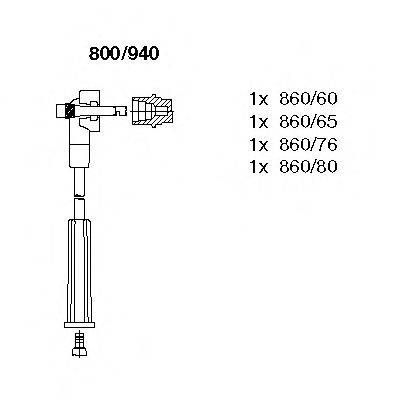 Комплект дротів запалення BREMI 800/940