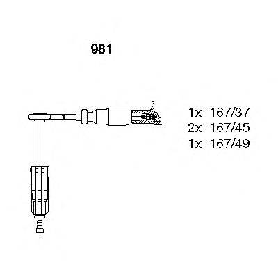 BREMI 981 Комплект проводов зажигания