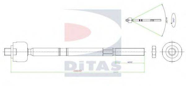 DITAS A25415 Осевой шарнир, рулевая тяга