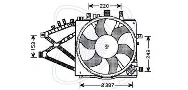 Вентилятор, охолодження двигуна ELECTRO AUTO 32VO014
