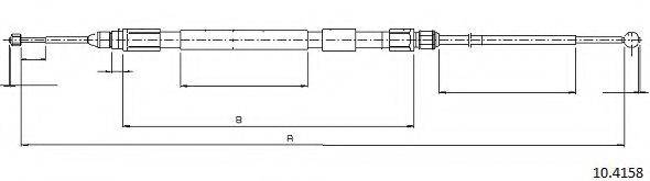 Трос, стояночная тормозная система CABOR 10.4158