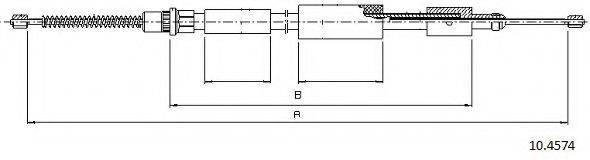 CABOR 104574 Трос, стояночная тормозная система