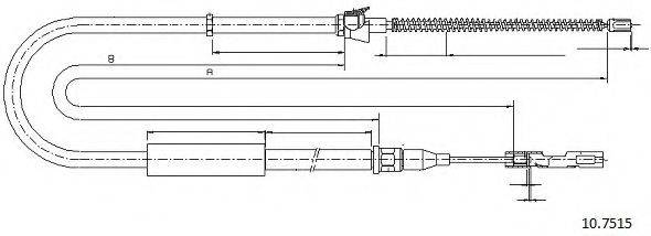 CABOR 107515 Трос, стояночная тормозная система