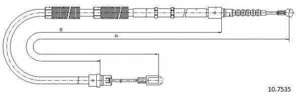 CABOR 107535 Трос, стояночная тормозная система