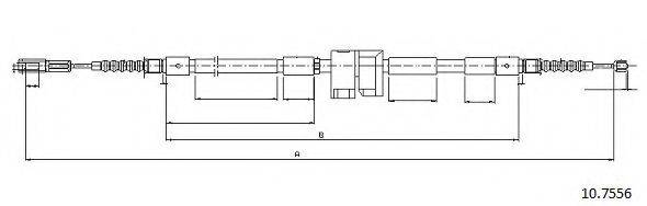 Трос, стояночная тормозная система CABOR 10.7556