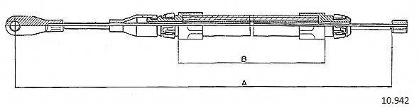 CABOR 10942 Трос, стояночная тормозная система