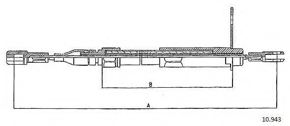 CABOR 10943 Трос, стоянкова гальмівна система