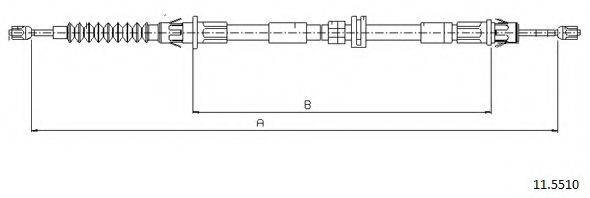Трос, стояночная тормозная система CABOR 11.5510
