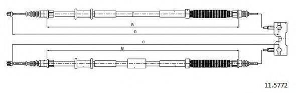 Трос, стояночная тормозная система CABOR 11.5772