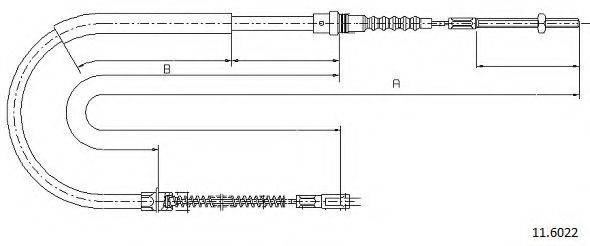 Трос, стояночная тормозная система CABOR 11.6022