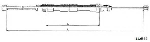 CABOR 116592 Трос, стояночная тормозная система