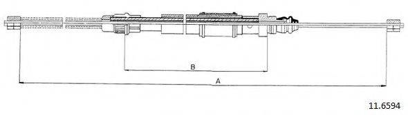 CABOR 116594 Трос, стояночная тормозная система