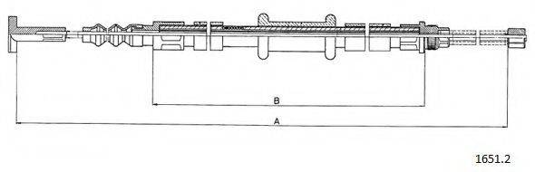 Трос, стояночная тормозная система CABOR 1651.2