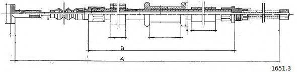 Трос, стояночная тормозная система CABOR 1651.3
