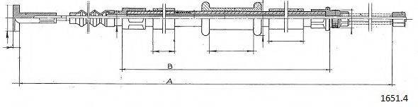 Трос, стояночная тормозная система CABOR 1651.4