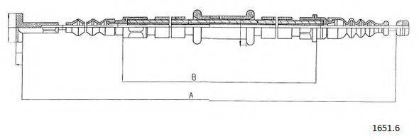 Трос, стоянкова гальмівна система CABOR 1651.6