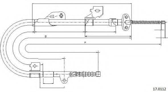 CABOR 170112 Трос, стоянкова гальмівна система