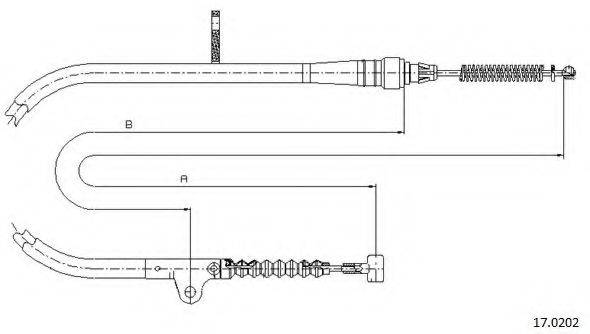 CABOR 170202 Трос, стояночная тормозная система