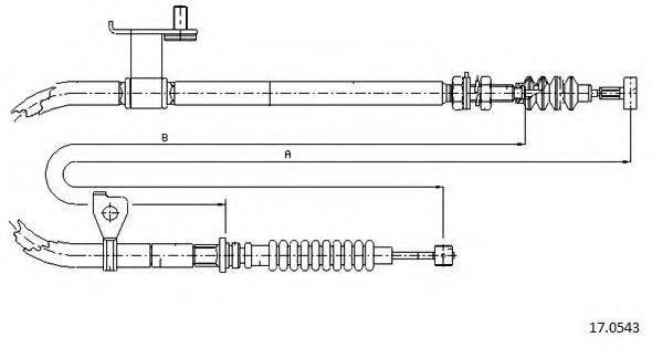 Трос, стояночная тормозная система CABOR 17.0543