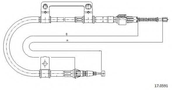 Трос, стояночная тормозная система CABOR 17.0591