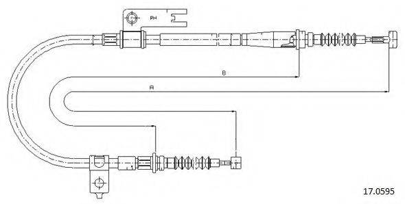 Трос, стояночная тормозная система CABOR 17.0595