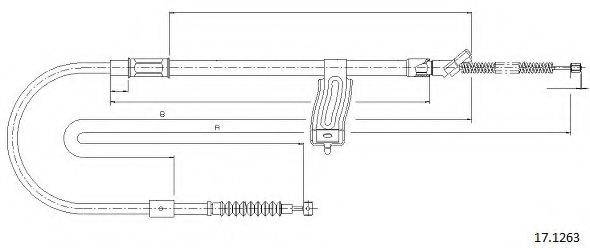 CABOR 171263 Трос, стояночная тормозная система