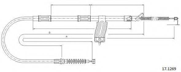 CABOR 171269 Трос, стояночная тормозная система