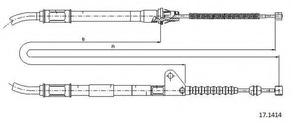 CABOR 171414 Трос, стояночная тормозная система