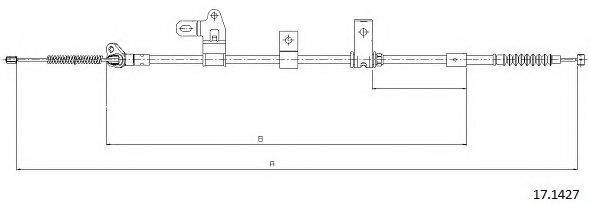 Трос, стоянкова гальмівна система CABOR 17.1427
