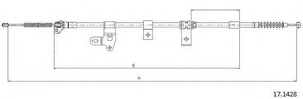 Трос, стояночная тормозная система CABOR 17.1428