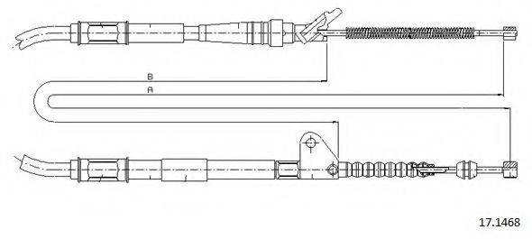 Трос, стоянкова гальмівна система CABOR 17.1468