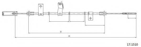 Трос, стоянкова гальмівна система CABOR 17.1510