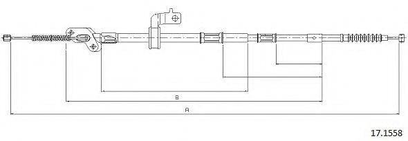 Трос, стоянкова гальмівна система CABOR 17.1558