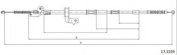 CABOR 171559 Трос, стояночная тормозная система
