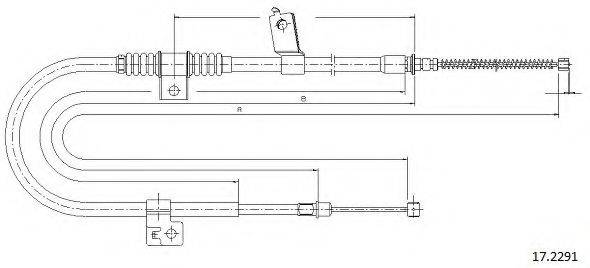 CABOR 172291 Трос, стояночная тормозная система
