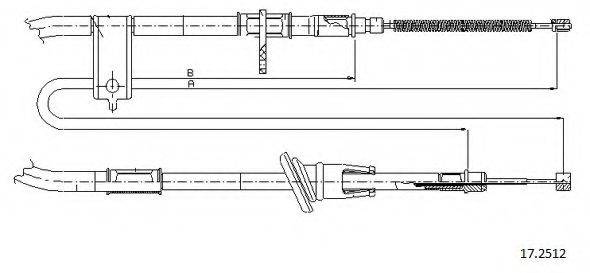 CABOR 172512 Трос, стояночная тормозная система