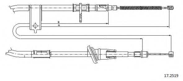 CABOR 172519 Трос, стояночная тормозная система