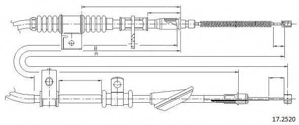 CABOR 172520 Трос, стояночная тормозная система