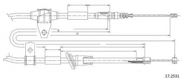 CABOR 172531 Трос, стояночная тормозная система