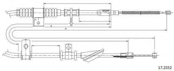 CABOR 172552 Трос, стояночная тормозная система