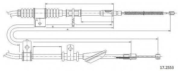 CABOR 172553 Трос, стояночная тормозная система
