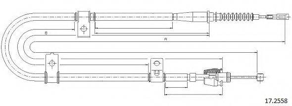 Трос, стояночная тормозная система CABOR 17.2558
