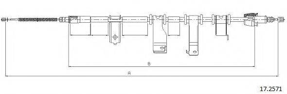 CABOR 172571 Трос, стояночная тормозная система