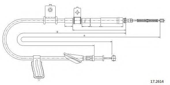 CABOR 172614 Трос, стояночная тормозная система